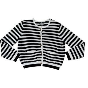 Lillusory Lady Cardigan SZ M Black Cream NWOT Classy Work Classic Preppy